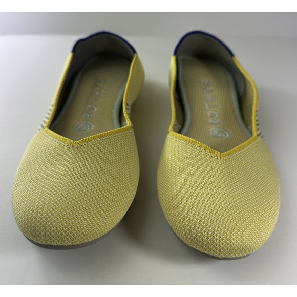 Rothy's Round Toe The Flat Ballet Slip On Knit Shoes Sunshine Yellow Women's 7.5 - Picture 15 of 16
